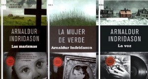 Portadas de las ediciones españolas de las obras de Indridason.