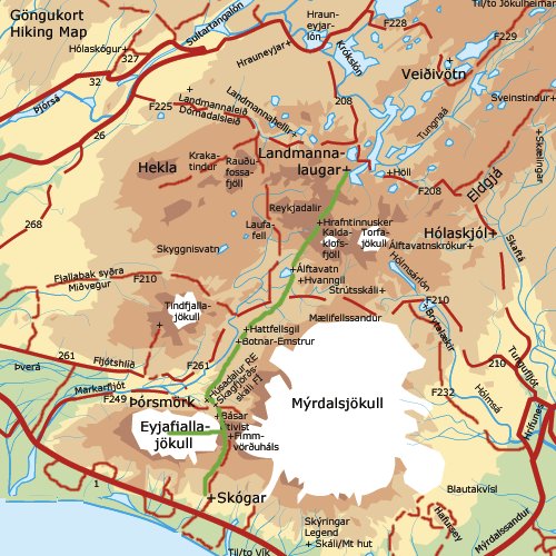 Mapa de Landmannalaugar.