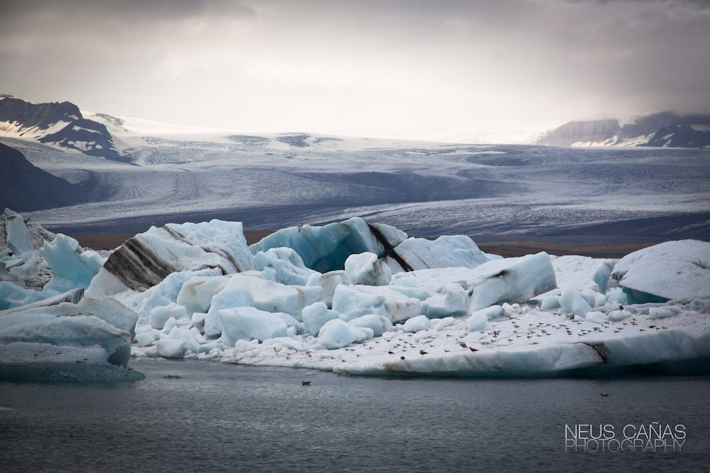 Jokulsarlon , un glaciar que acaba en un lago formando un espectáculo de otra dimensión. Foto de ©Neus Cañas.
